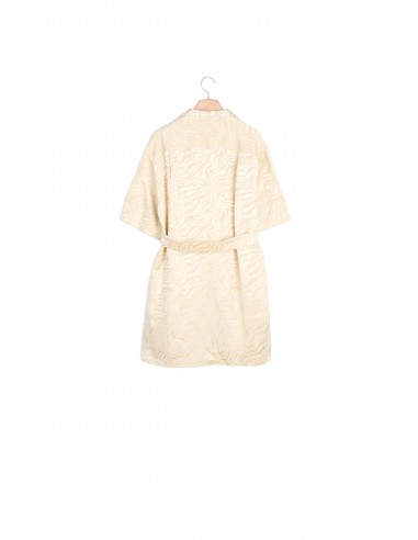 Robe chemise ceinturée en jacquard basket pas cher